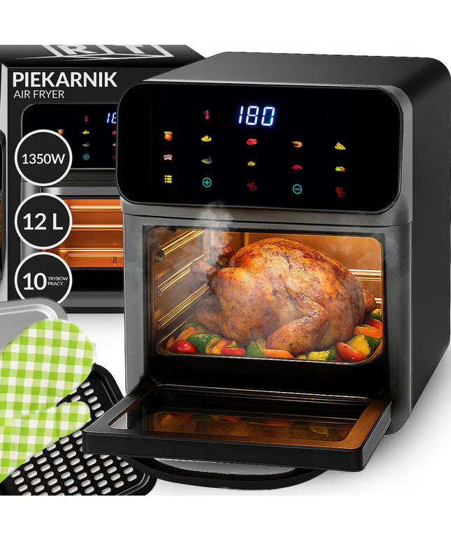 FRYTKOWNICA BEZTŁUSZCZOWA AIR FRYER 12 L KARŠTO ORO GRUZINTUVĖ 1350 W 10 REŽIMŲ AIRFRYER