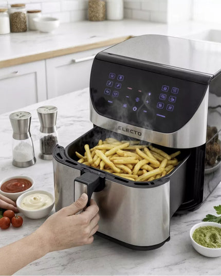 Karšto oro gruzdintuvė AIR FRYER, talpi 8 l, 2000 W, su 14 programų