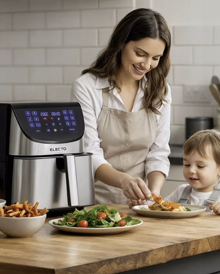 Karšto oro gruzdintuvė AIR FRYER, talpi 8 l, 2000 W, su 14 programų