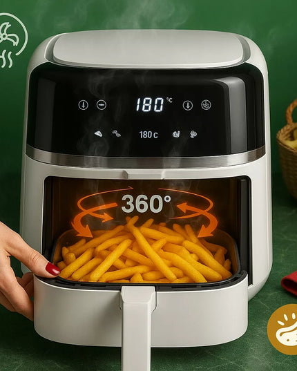 BEZTŁUSZCZOWA FRYTKOWNICA AIR FRYER, DUŻA FRYTKOWNICA 8L 2500W, DUŻA MISA XXL