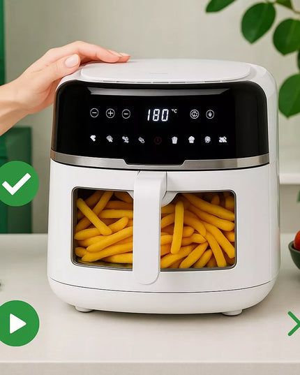 BEZTŁUSZCZOWA FRYTKOWNICA AIR FRYER, DUŻA FRYTKOWNICA 8L 2500W, DUŻA MISA XXL