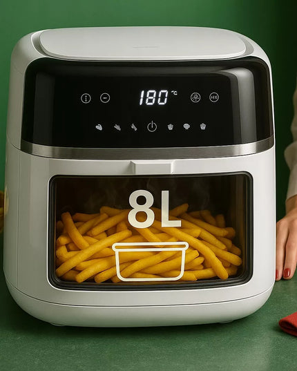 BEZTŁUSZCZOWA FRYTKOWNICA AIR FRYER, DUŻA FRYTKOWNICA 8L 2500W, DUŻA MISA XXL