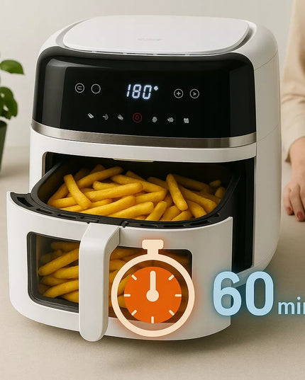 BEZTŁUSZCZOWA FRYTKOWNICA AIR FRYER, DUŻA FRYTKOWNICA 8L 2500W, DUŻA MISA XXL