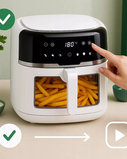 BEZTŁUSZCZOWA FRYTKOWNICA AIR FRYER, DUŻA FRYTKOWNICA 8L 2500W, DUŻA MISA XXL