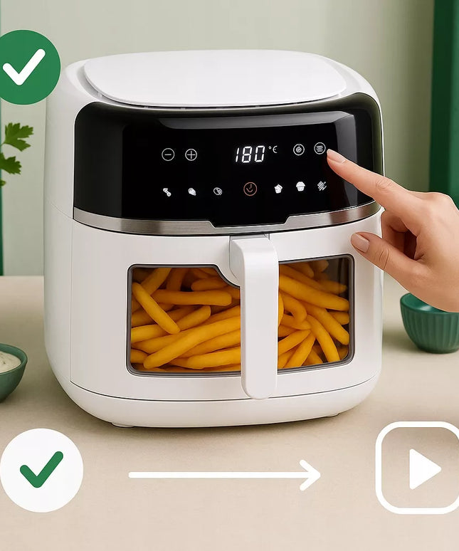 BEZTŁUSZCZOWA FRYTKOWNICA AIR FRYER, DUŻA FRYTKOWNICA 8L 2500W, DUŻA MISA XXL