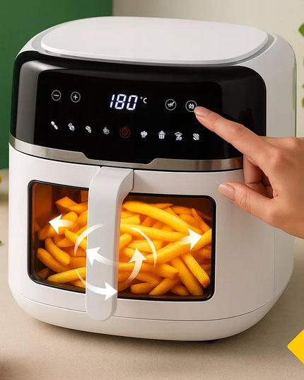 BEZTŁUSZCZOWA FRYTKOWNICA AIR FRYER, DUŻA FRYTKOWNICA 8L 2500W, DUŻA MISA XXL