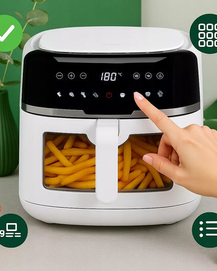 BEZTŁUSZCZOWA FRYTKOWNICA AIR FRYER, DUŻA FRYTKOWNICA 8L 2500W, DUŻA MISA XXL