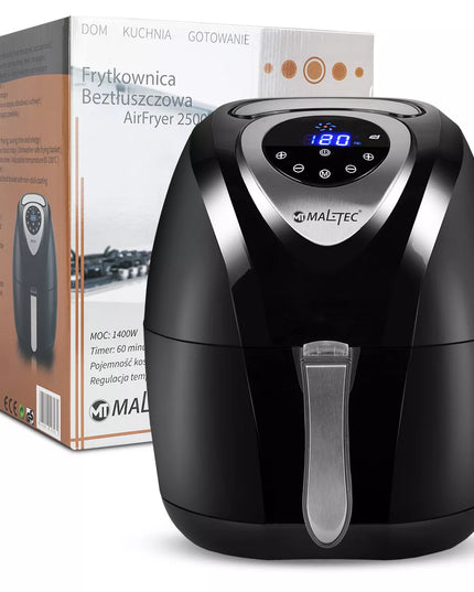 MalTec oro gruzdintuvė – galinga bealiejė gruzdintuvė su dideliu 4,3 l dubeniu ir 7 automatinėmis programomis