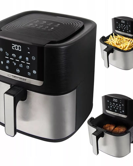 BESIEKYRINĖ FRITIURODUOBĖ AIRFRYER 8L 1700W TALPI JUODA GALINGA 8 REŽIMAI
