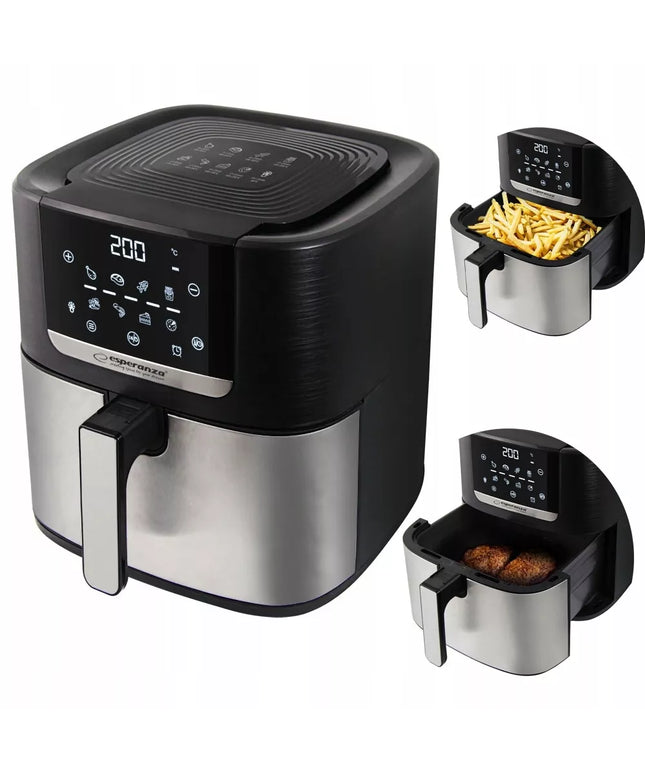 BESIEKYRINĖ FRITIURODUOBĖ AIRFRYER 8L 1700W TALPI JUODA GALINGA 8 REŽIMAI