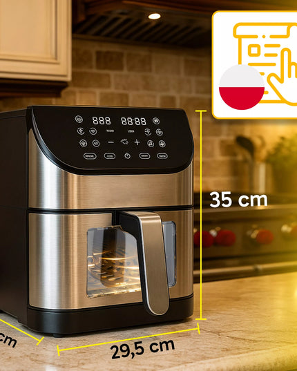 BEZTŁUSZCZOWA FRYTKOWNICA AIRFRYER 12 PROGRAMÓW DUŻA MOC MISA 8L