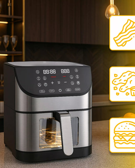 BEZTŁUSZCZOWA FRYTKOWNICA AIRFRYER 12 PROGRAMÓW DUŻA MOC MISA 8L
