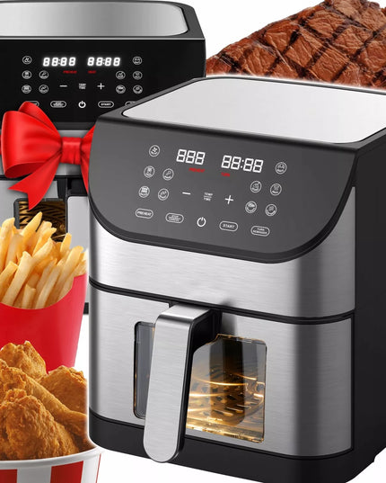 BEZTŁUSZCZOWA FRYTKOWNICA AIRFRYER 12 PROGRAMÓW DUŻA MOC MISA 8L