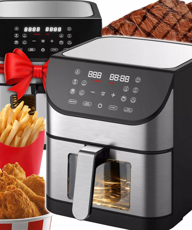 BEZTŁUSZCZOWA FRYTKOWNICA AIRFRYER 12 PROGRAMÓW DUŻA MOC MISA 8L