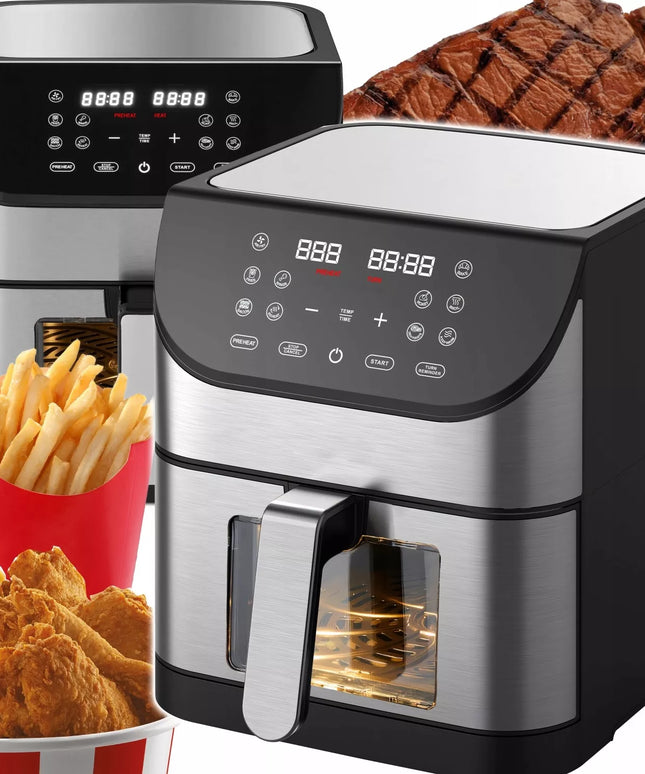 RETOO OR1308 karšto oro gruzdintuvė 8L, 12 programų, galinga