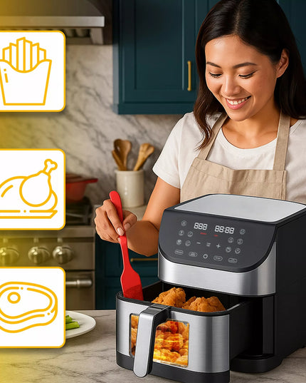 RETOO OR1308 karšto oro gruzdintuvė 8L 12 programų