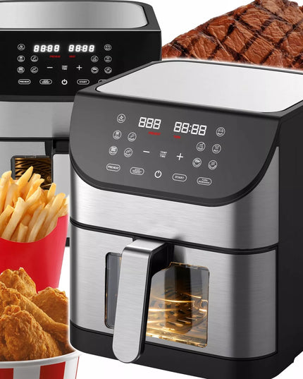 BEZTŁUSZCZOWA FRYTKOWNICA AIRFRYER 12 PROGRAMÓW DUŻA MOC MISA 8L