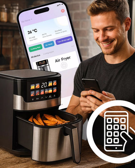 RETOO oro gruzdintuvė AIRFRYER 2200W + WIFI TUYA programėlė