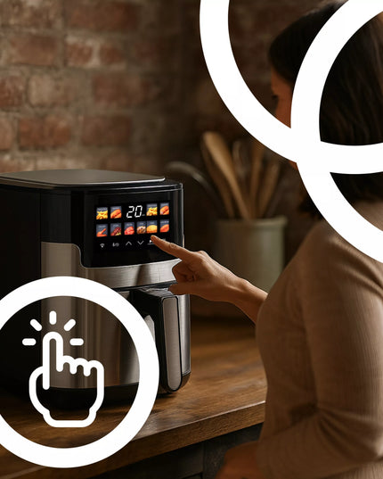RETOO oro gruzdintuvė AIRFRYER 2200W + WIFI TUYA programėlė