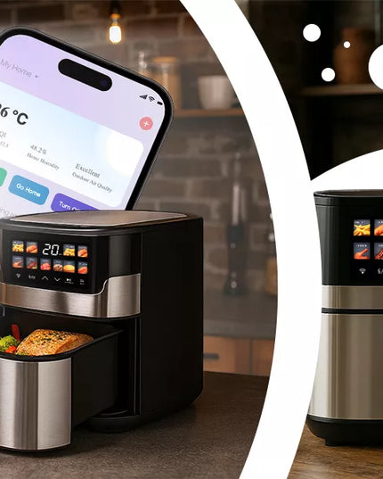 RETOO oro gruzdintuvė AIRFRYER 2200W + WIFI TUYA programėlė