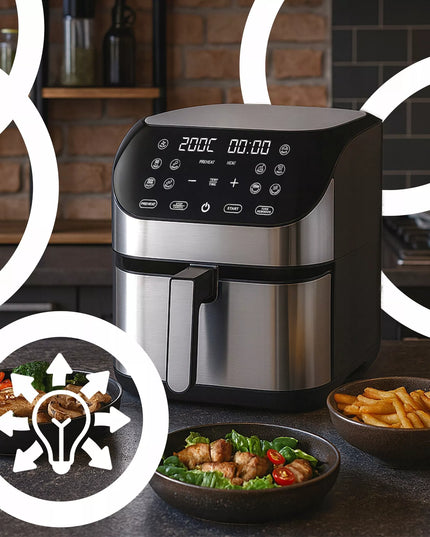 Karšto oro gruzdintuvė Airfryer 8L, 12 programų, 1800W