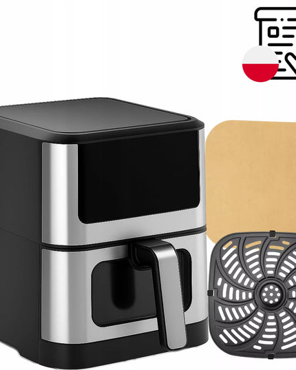 Oro gruzdintuvė AIRFRYER didelės galios kepimo prietaisas su 8L talpos dubeniu ir 12 programų