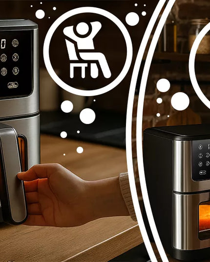 Oro gruzdintuvė AIRFRYER didelės galios kepimo prietaisas su 8L talpos dubeniu ir 12 programų