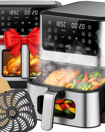 Oro gruzdintuvė AIRFRYER didelės galios kepimo prietaisas su 8L talpos dubeniu ir 12 programų