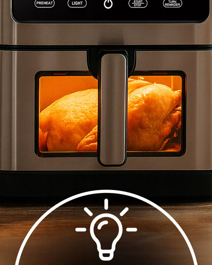 Oro gruzdintuvė AIRFRYER didelės galios kepimo prietaisas su 8L talpos dubeniu ir 12 programų