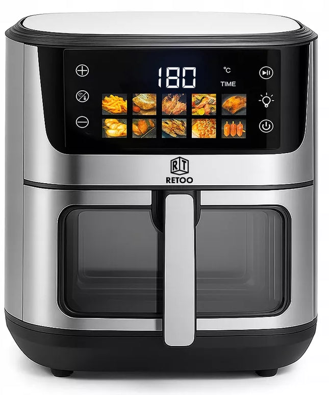 RETOO AIR FRYER gruzdintuvė be riebalų 6,5 l, 1800 W, 10 programų