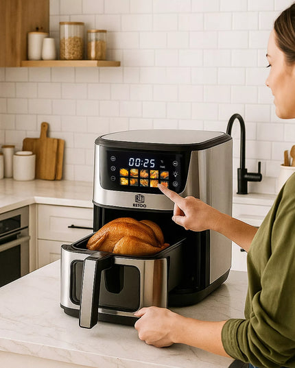 RETOO AIR FRYER gruzdintuvė be riebalų 6,5 l, 1800 W, 10 programų