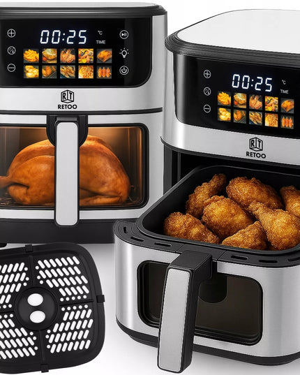 RETOO AIR FRYER gruzdintuvė be riebalų 6,5 l, 1800 W, 10 programų