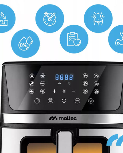 Maltec be aliejaus gruzdintuvė Air Fryer, 7L, 1800W, su langeliu