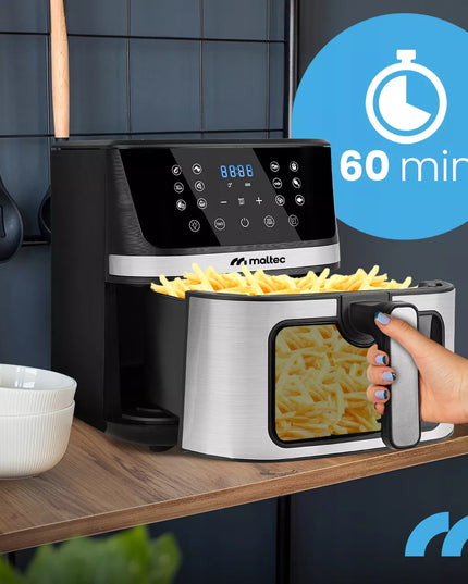 Maltec be aliejaus gruzdintuvė Air Fryer, 7L, 1800W, su langeliu