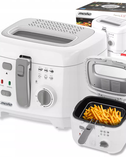 Tradicinė aliejinė gruzdintuvė 2,5 L su dangčiu 1800 W MESKO | MS4908g