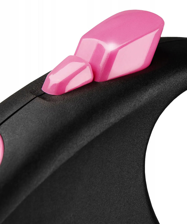Automatinis šunų pavadėlis Flexi Black Design, virvelinis, S dydis, 5 m/12 kg, juodas su mėlynais elementais