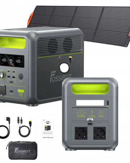 Fossibot F1200 nešiojama energijos stotelė su 200 W saulės kolektoriumi, BMS