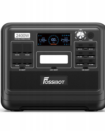 Fossibot F2400 nešiojama energijos stotelė, 2400 W, 2048 Wh, XT90, BT, saulės įkrovimas