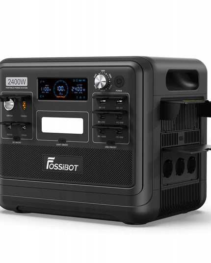 Fossibot F2400 nešiojama energijos stotelė, 2400 W, 2048 Wh, XT90, BT, saulės įkrovimas