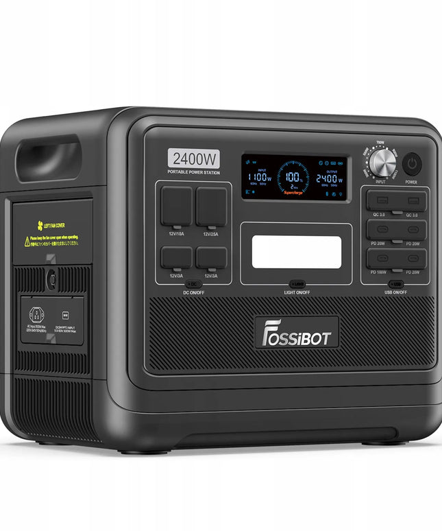 Fossibot F2400 nešiojama energijos stotelė, 2400 W, 2048 Wh, XT90, BT, saulės įkrovimas