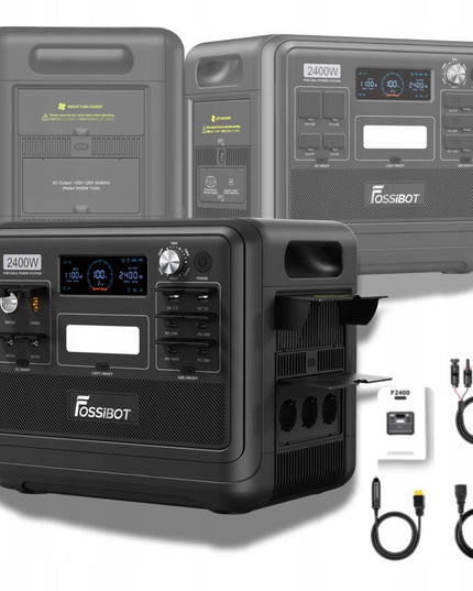 Fossibot F2400 nešiojama energijos stotelė, 2400 W, 2048 Wh, XT90, BT, saulės įkrovimas