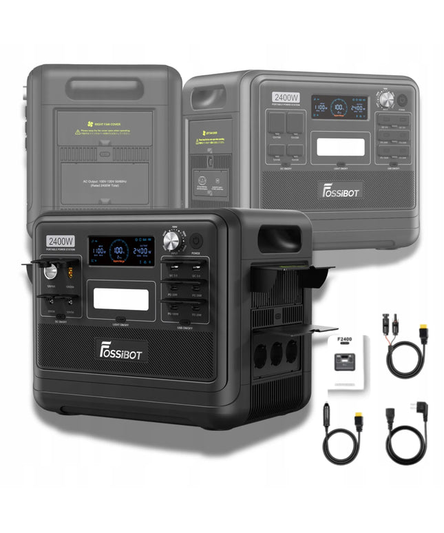 Fossibot F2400 nešiojama energijos stotelė, 2400 W, 2048 Wh, XT90, BT, saulės įkrovimas