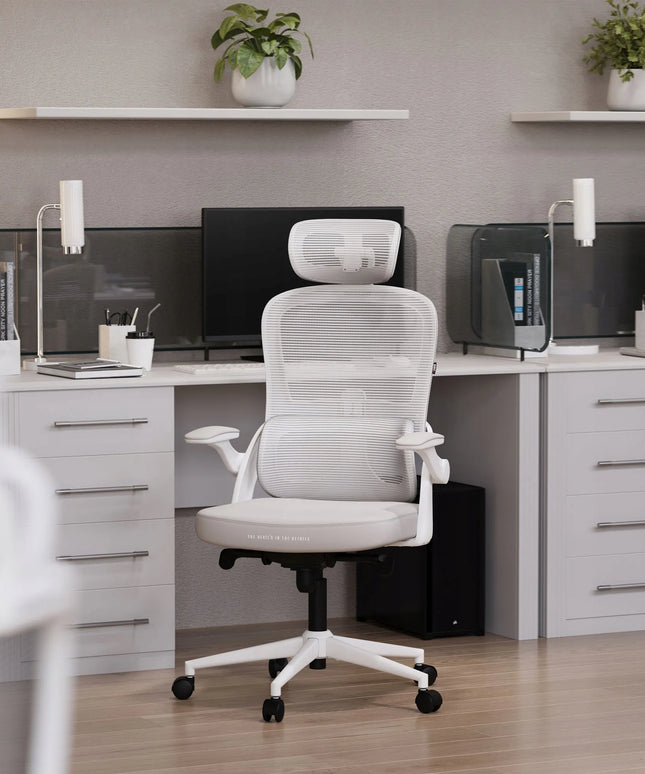 Ergonominė biuro kėdė DIABLO V-Light, balta-pilka
