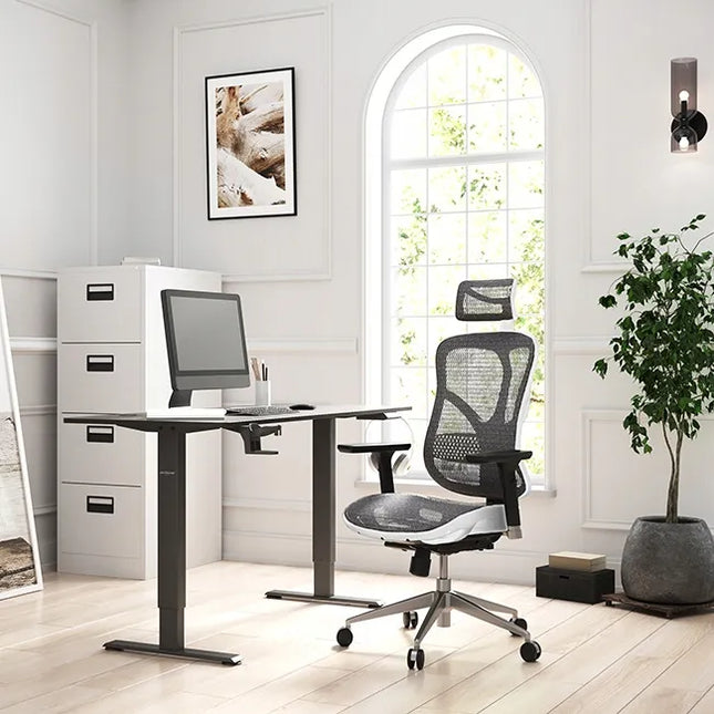 Ergonominė biuro kėdė Diablo V-Basic, balta-pilka