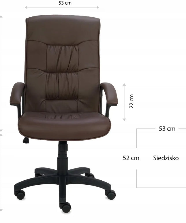 Birojo kėdė GROSPOL Relaks, natūrali oda, ruda