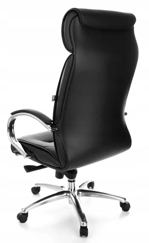 Ergonominė biuro kėdė Grospol Supreme SN1, juoda natūrali oda