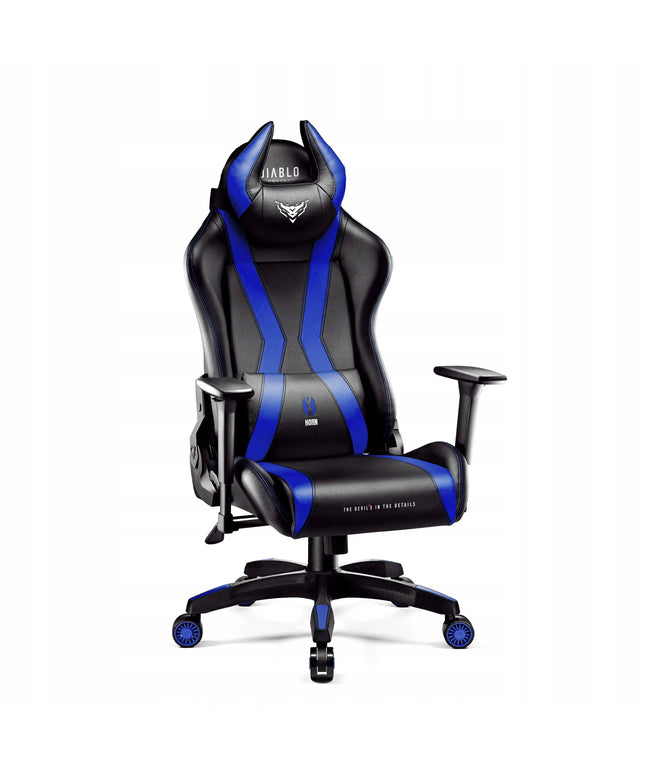DIABLO X-Horn 2.0 Normal Size žaidimų kėdė iš eko odos, juoda ir mėlyna