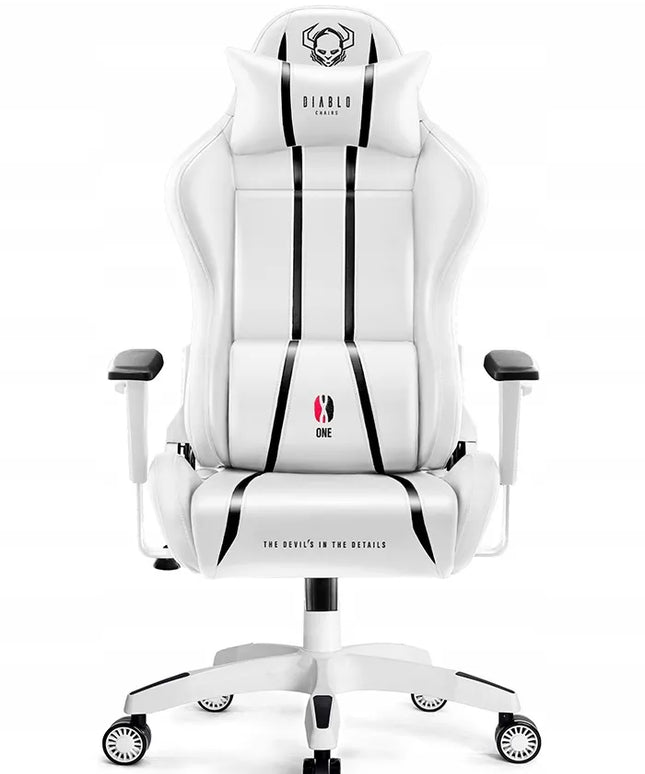 Žaidimų kėdė iš dirbtinės odos DIABLO X-One 2.0 Normal Size: balta-juoda