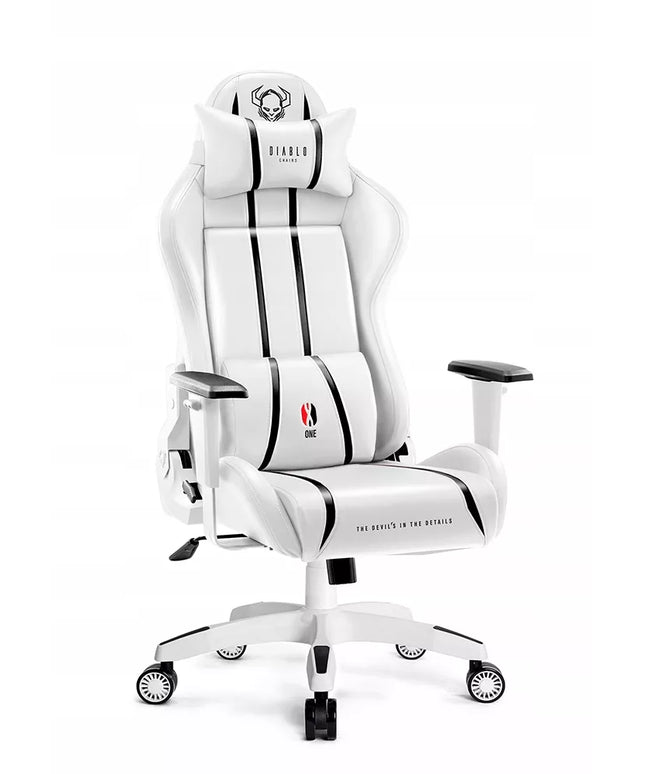 Žaidimų kėdė iš dirbtinės odos DIABLO X-One 2.0 Normal Size: balta-juoda