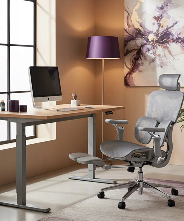 Ergonominė biuro kėdė Spacetronik Springo, pilka, reguliuojama, su tinkleliu